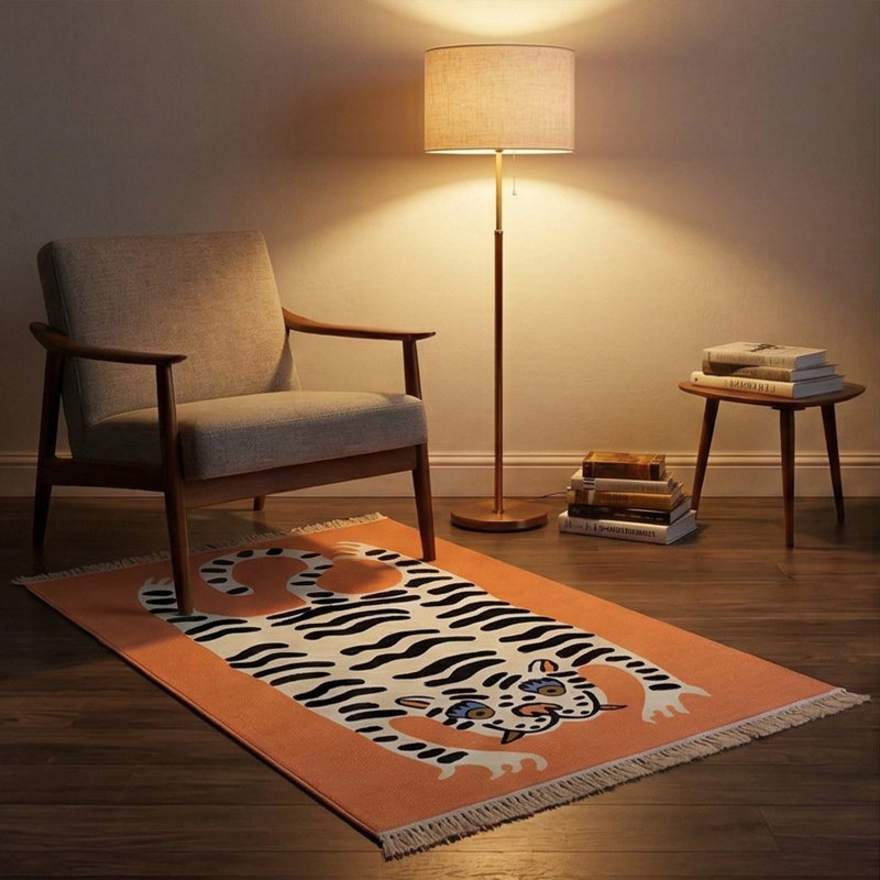 Two-Headed Tiger Maximalist Woven Rug