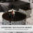 Black Round & Square Coffee Table Set with Tempered Glass Top