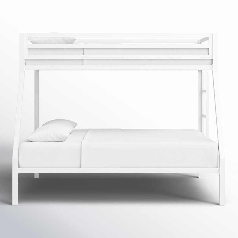 Koffler Kids Bunk Metal Bed Frame, Full, White