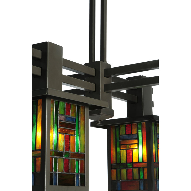 Lustre carrée 4 lumières ombrées Freese