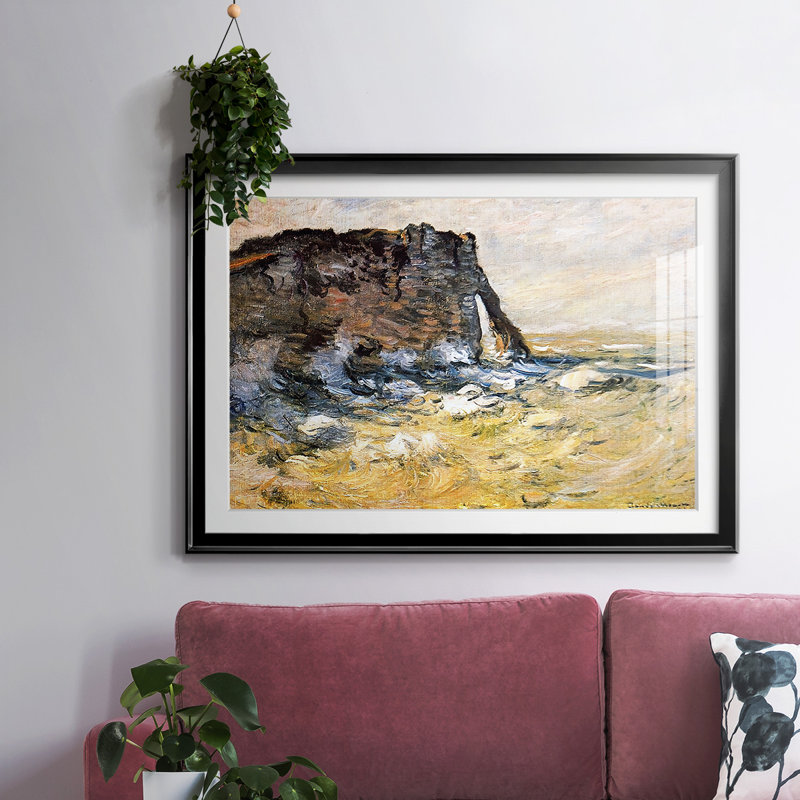 Port D'Aval, 1926, reproduction d'art encadrée, Noir, H 30 po x l 44 po x P 1,5 po