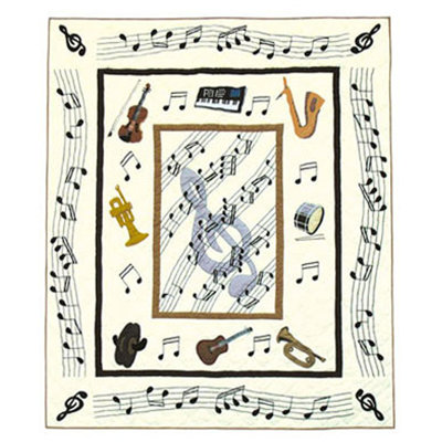 Music Quilted Throw Blanket