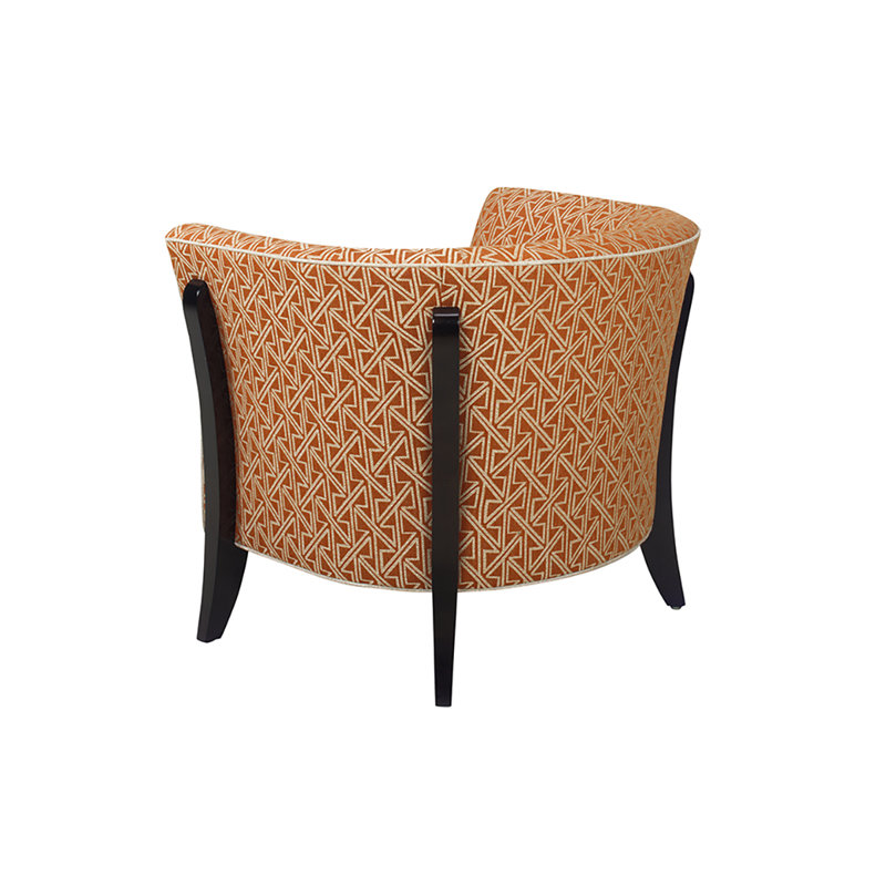 Laurel Canyon Westgate Chair, Red/Orange Polyester Blend, Dark Brown