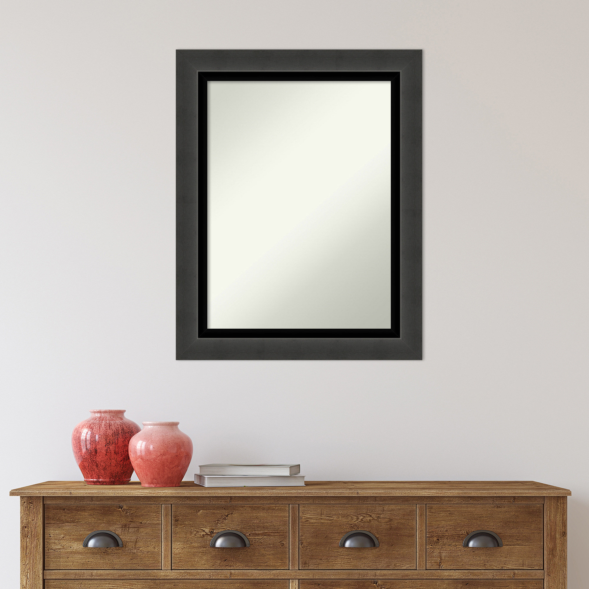 Latitude Run® Tuxedo Black Bathroom Vanity Non-Beveled Wall Mirror ...
