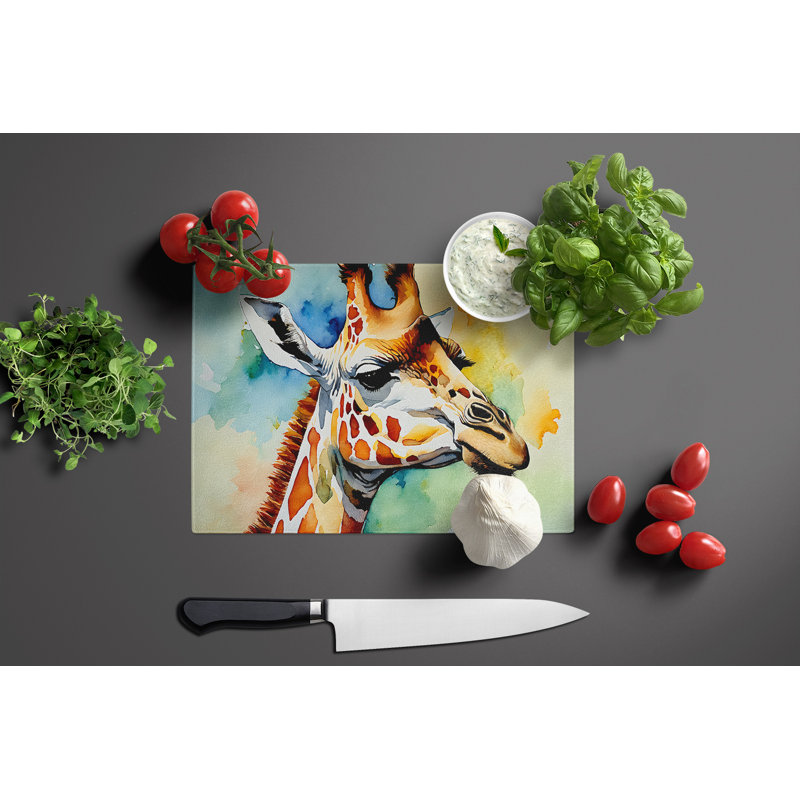 Giraffe Glass Cutting Board Large