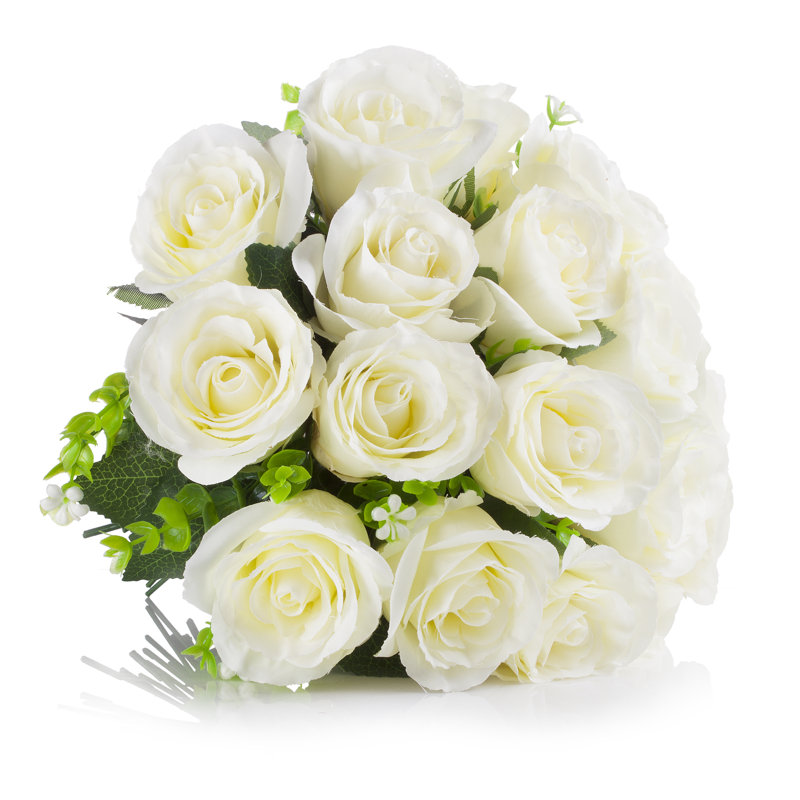Arrangement floral de roes artificielles, Crème