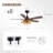 46" Boho Caged Standard Ceiling Fan With Lights and Remote Smart App Control, 6 Wind Speed Quiet DC Motor