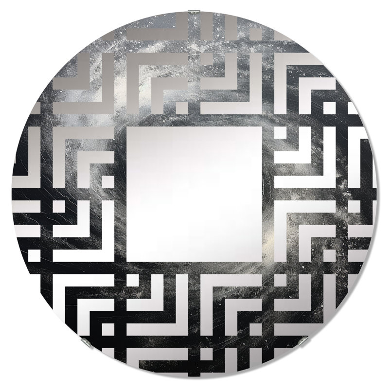 Miroir décoratif noir en forme de spirale cosmique noir MIR106078 C, 31,4 po x 31,4 po