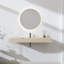 Lavabo de salle de bain à fixation murale 47 po avec trou pour robinet en café au lait 47 po