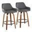 Tabouret de bar et de comptoir à hauteur fixe Cassiopeia avec pieds en bois cintré-94885246-94885247-94885248