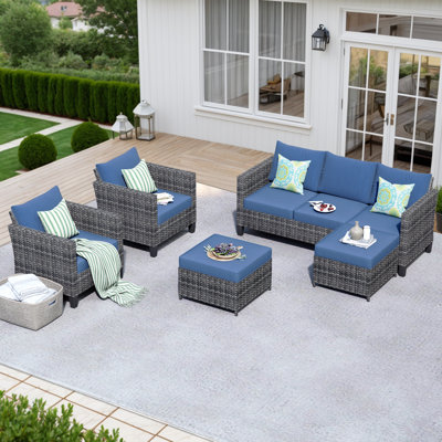 Townsey 5 Piece Rattan Sofa Seating Group with Cushions by Latitude Run