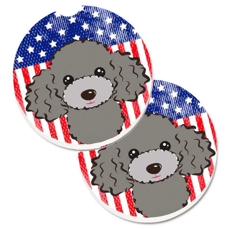 Sous-verre american flag, Caniche argenté