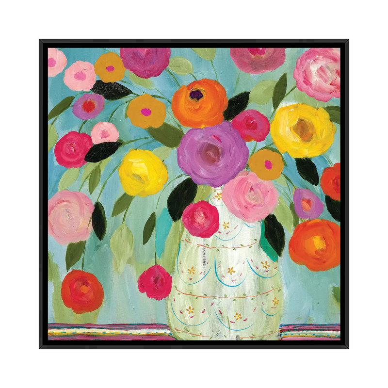 " Fiesta " by Carrie Schmitt, 18" H x 18" W x 1.5" D, Black Framed Canvas, No Mat