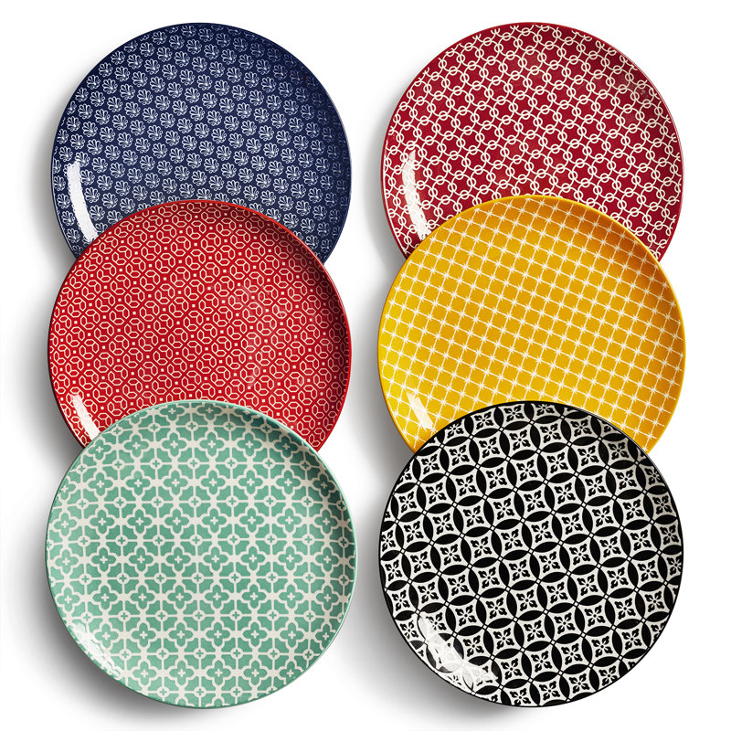 Assiettes à salade colorées - ensemble de 6