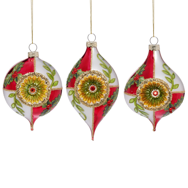 Ornement floral en forme de larme, boîte de 6 à 3 pouces