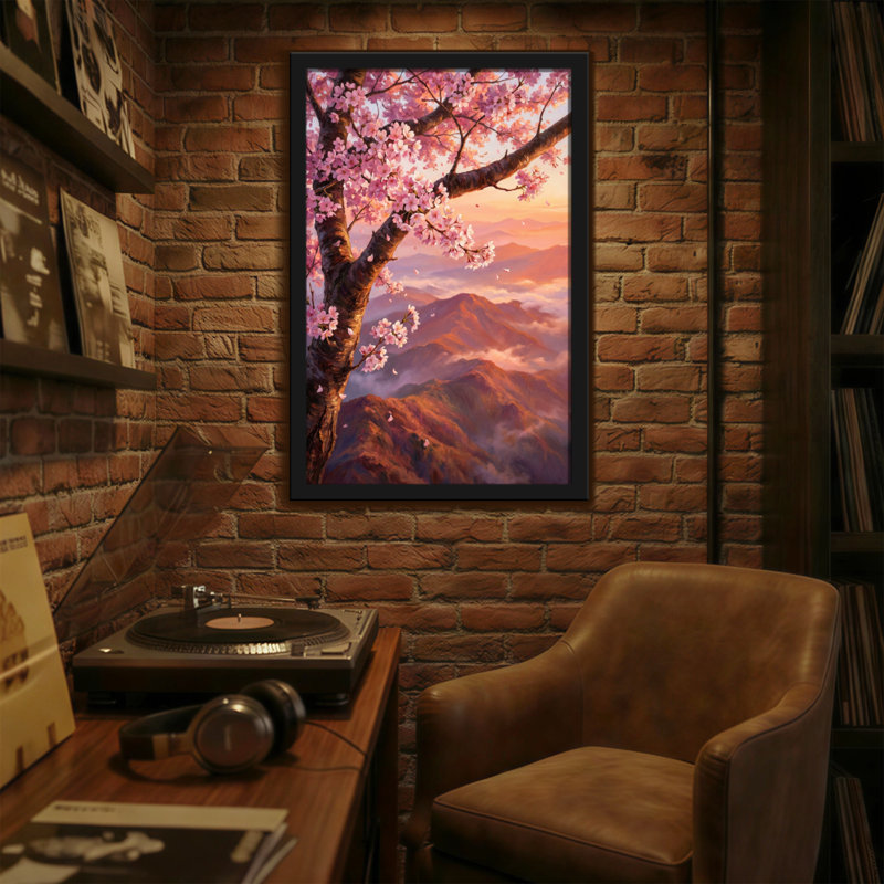 Plantes et fleurs Cherry Blossom Mountain Sunset, H 24 po x l 16 po
