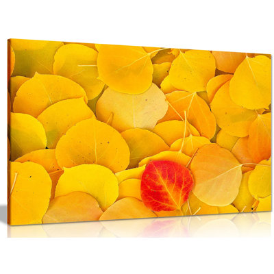 Yellow Leaves Canvas Wall Art Picture Print - Wrapped Canvas Print