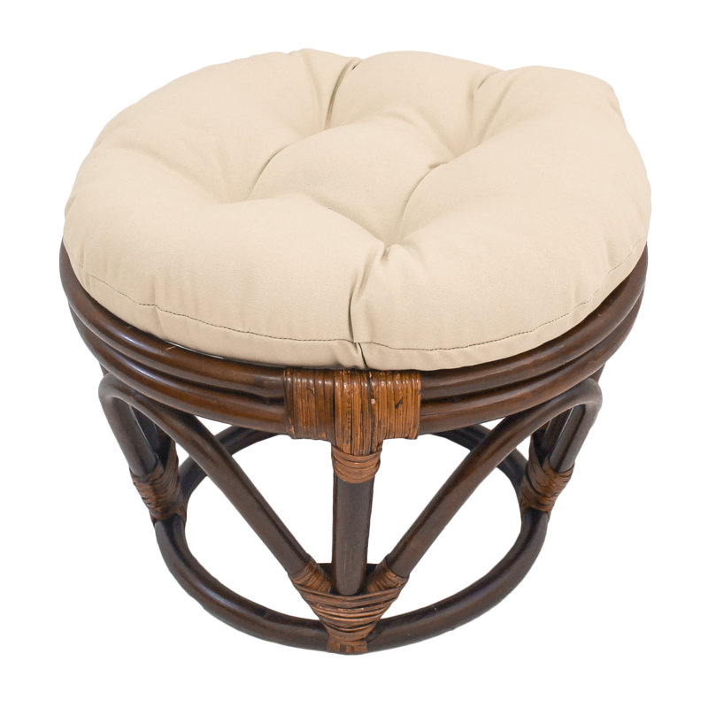 Wanamingo Upholstered Ottoman, Cotton Twill/Eggshell