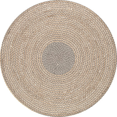 Pantanella Handmade Braided Jute/Wool Brown Rug