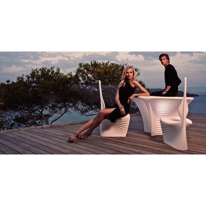Biophilia Patio Dining Side Chair, Ecru