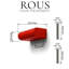 Armoire et bouton de tiroir rectangulaire en aluminium ROUS, Mid-Century Modern, rose (rouge)-111448747