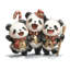 Adorables housses de couette Panda Trio-125272915