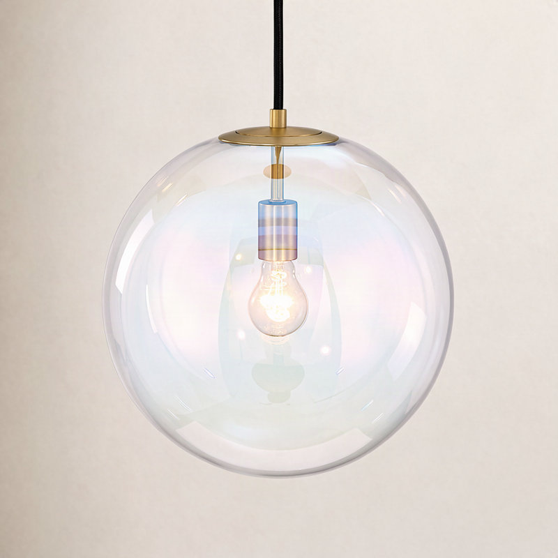 Ricura 1 - Light Pendant, Brushed Gold, Orange, 14.75" x 14" x 14"