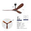 Ventilateur de plafond 60 po en bois massif, extérieur, 3 pales, sans lumière, noyer, pour porche de chambre à coucher pour patio, télécommande, résistant à l'eau
