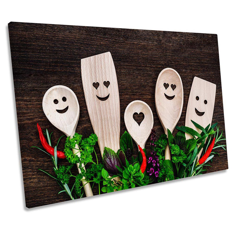 Funny Family Spoons Kitchen - Wrapped Canvas Print, 81.3cm H x 121.9cm W