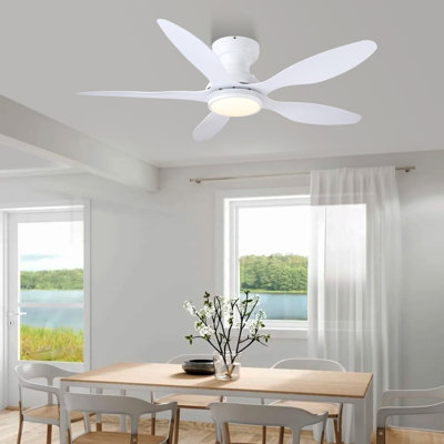 Ventilateurs de plafond modernes à 5 pales de 46 po avec lumières et télécommande / application