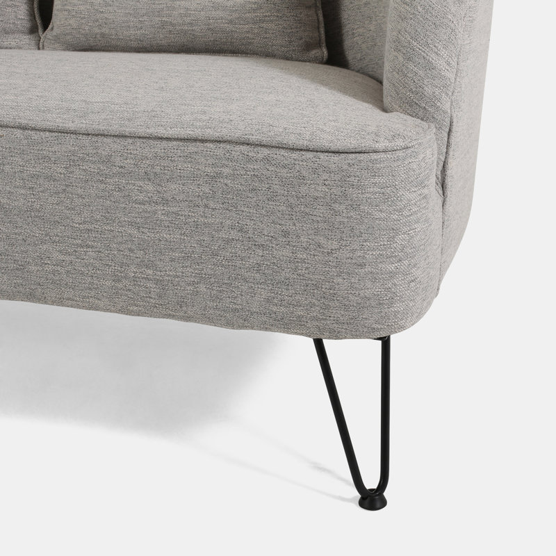 Debs Upholstered 49.5'' Loveseat, Light Gray Polyester