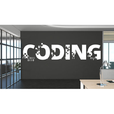 Coding Binary Code Wall Decal, Technology Vinyl Wall Art Decal, Circuit Board Wall Decal, Office Wall Decor, Computer It Decor Office 229LU