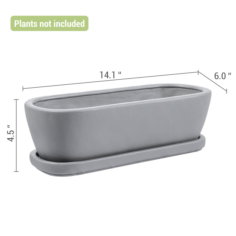 Oval Concrete Decorative Flower Pot Planter