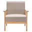 Chaise d'appoint Mid-Century moderne en bois massif avec revêtement en similicuir-706747585