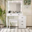 Armoire de rangement moderne avec miroir à DEL et tiroir de rangement blanc mat