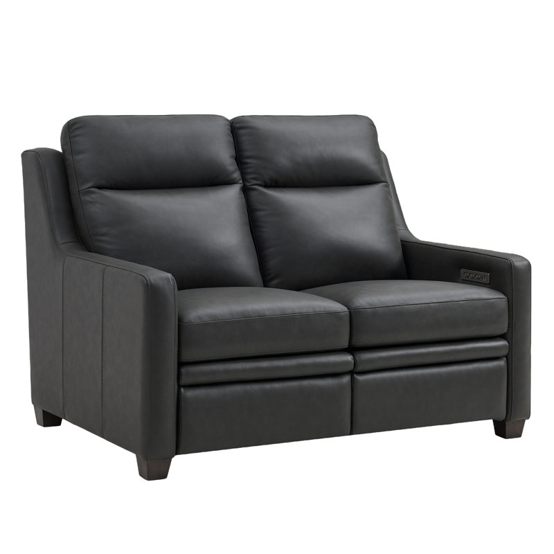 Fauteuil inclinable électrique de 55 po à trois moteurs, sans encombrement, canapé deux places en cuir avec ports USB et USB-C.