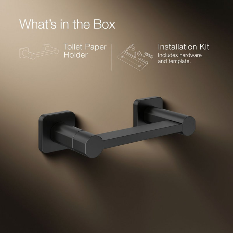 Parallel™ Pivoting Toilet Paper Holder, Wall-Mount Bathroom Toilet Paper Holder, Matte Black