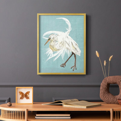 Heron Plumage IV Framed Print - Solid Wood