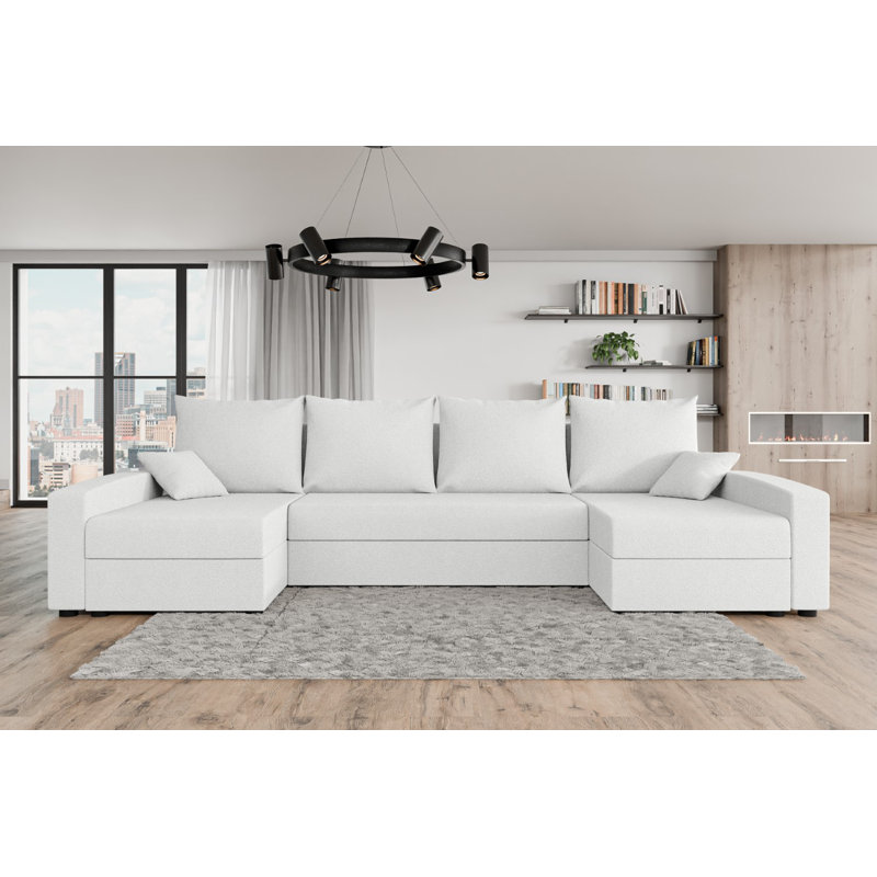 Baudelia 5 Seater Corner Sectional, White - NowOrNever01