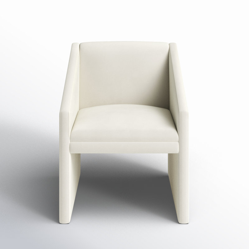 Dimeo Upholstered Armchair, Ivory Velvet