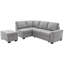 Canapé-lit avec rangement caché, accoudoir modulaire en velours gris, velours, confort supérieur