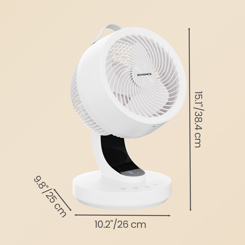 Desk Fan With Remote, 8 Speeds, Quiet Operation, Oscillating Air Circulator For Bedroom, LED Display, Black, White