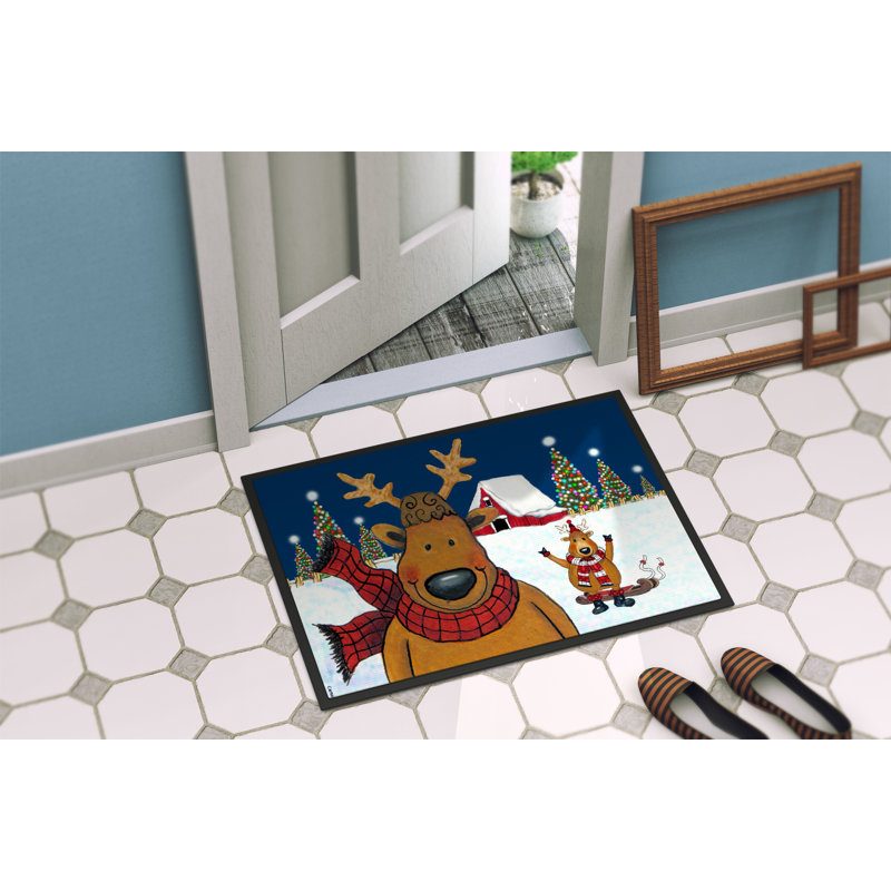 Parquetta Non-Slip Christmas Outdoor Doormat, Rectangle 1'6" x 2'3"