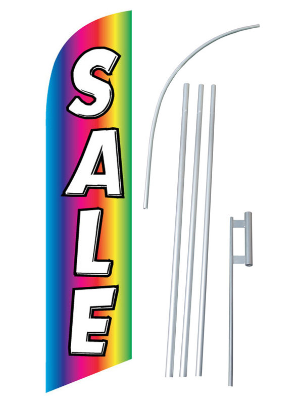 Double Sided 144'' H x 30'' W Polyester Flag Set