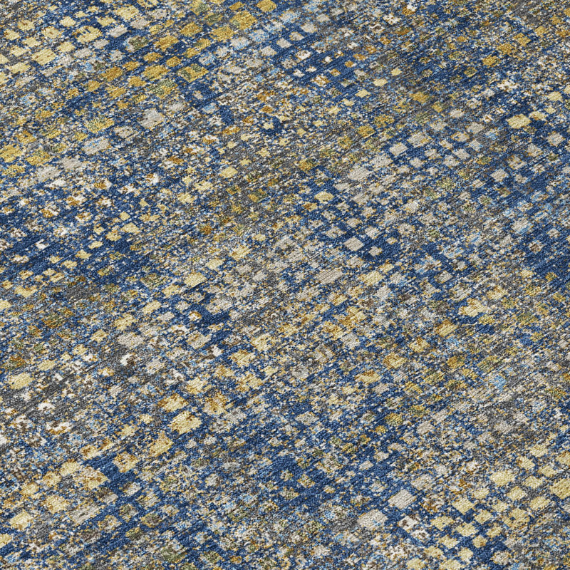 Machine Washable Indoor/Outdoor Chantille ACN2641 Abstract Rug, Navy, 9' x 12'