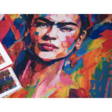 Frida Power Loomed Polyester Abstract Area Rug in Red/Multi by Frida Kahlo X Exquisite Rugs