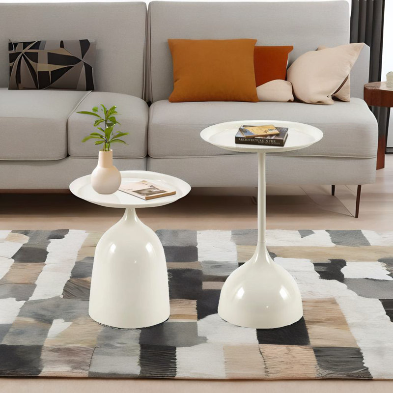 Side Table Set, White