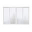  120"x80"H Full Lite Frosted Tempered Glass Room Divider Double Sliding Closet Door with Hardware & Handles-91261580