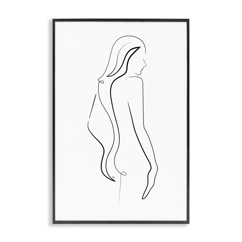Giclée encadrée, dessin par Martina Pavlova, H 18 po x l 12 po, Giclée encadrée noir minuit