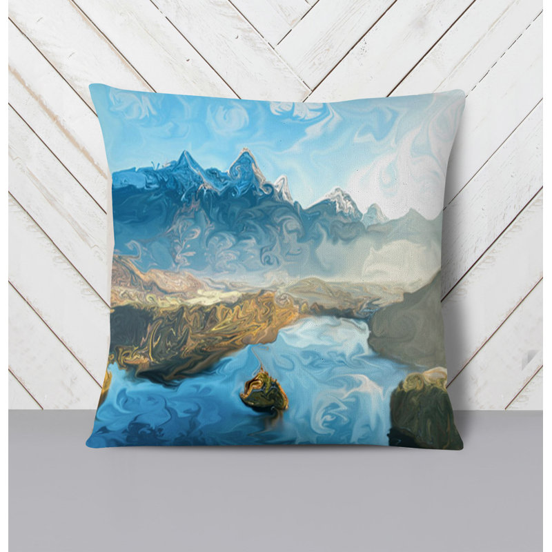 Throw Pillow With Insert, 20"H x 20"W, Blue 6